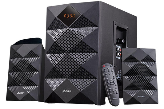 F&D A180X 2.1 Channel Multi Media Speaker (Black) | Wireless Bluetooth Speakers | Subwoofer Satellite Speakers/LED Display/USB/SD Card/NFC | Home Theatre | High Bass | Speaker for Laptop, Pc & Mobile - Triveni World