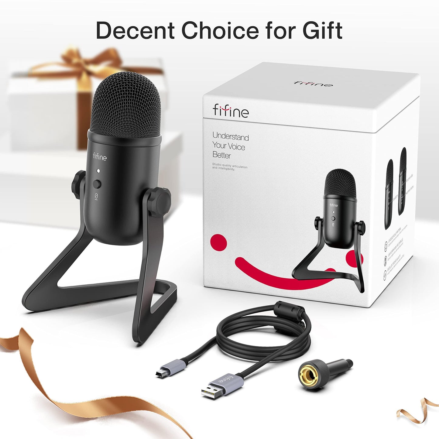 FIFINE K678 Unidirectional USB Podcast Microphone for Recording Streaming on PC and Mac, Condenser Computer Gaming Mic for PS4 with Headphone (Black) - Triveni World