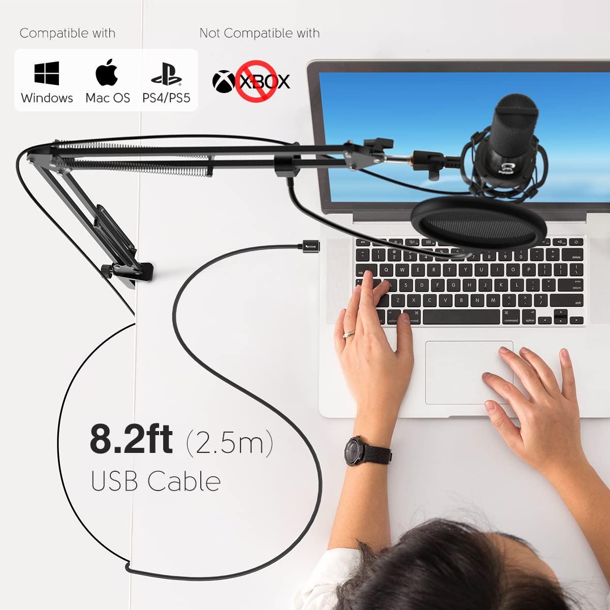 FIFINE T669 Condenser USB Microphone Kit with Adjustable Scissor Arm Stand Shock Mount for PC and MAC Only (Does not Work with Mobile) - Triveni World