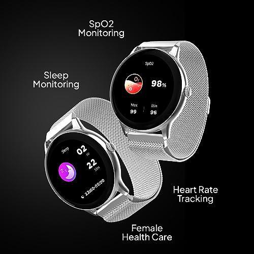 Fire-Boltt Ace Luxury Phoenix AMOLED Stainless Steel Smart Watch 1.43", 700 NITS Brightness, Stainless Steel Rotating Crown, Multipe Sports Modes & 360 Health (Silver) - Triveni World