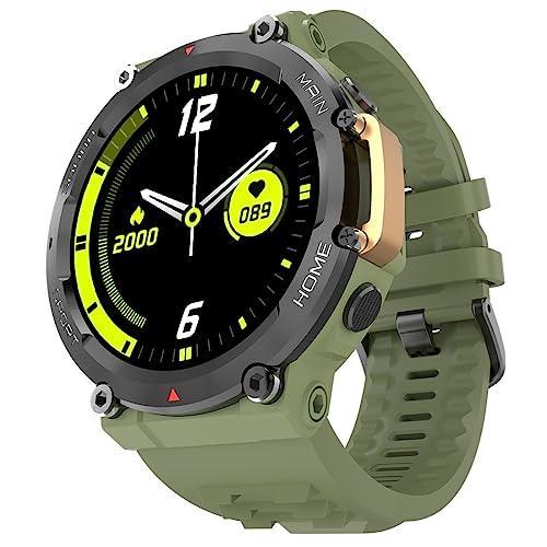 Fire-Boltt Artillery 1.5” HD Display Smart Watch, Shockproof Design, Rugged Looks, Motion Sensor Gaming, 320 mAh Battery, Bluetooth Calling, 100+ Sports Modes, Health Suite, Inbuilt Games (Green) - Triveni World