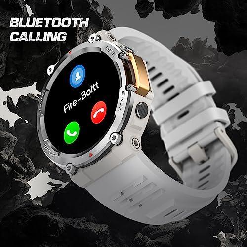 Fire-Boltt Artillery 1.5” HD Display Smart Watch, Shockproof Design, Rugged Looks, Motion Sensor Gaming, 320 mAh Battery, Bluetooth Calling, 100+ Sports Modes, Health Suite, Inbuilt Games (Grey) - Triveni World