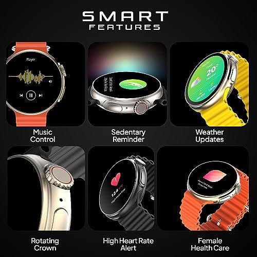 Fire-Boltt Asteroid 1.43” Super AMOLED Display Smart Watch, One Tap Bluetooth Calling, 466 * 466 px Resolution, 123 Sports Modes, in-Built Voice Assistance, 350mAh Large Battery (Black) - Triveni World