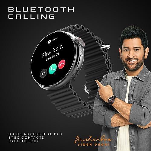 Fire-Boltt Asteroid 1.43” Super AMOLED Display Smart Watch, One Tap Bluetooth Calling, 466 * 466 px Resolution, 123 Sports Modes, in-Built Voice Assistance, 350mAh Large Battery (Black) - Triveni World