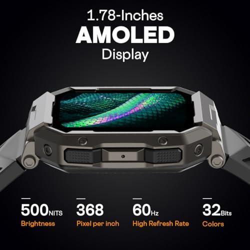 Fire-Boltt Cobra Smart Watch 1.78" Always-On AMOLED Display, Army Grade Strong Build, Bluetooth Calling with 123 Sports Modes, 60 Hz Refresh Rate, IP68 Rating - Triveni World