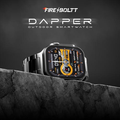 Fire-Boltt Dapper’s 54.61 mm (2.15 inch) IPS Big Screen, GPS Tracking, Compass, Wireless Charging, Bluetooth Calling, 105 Sports Modes, Video Watchfaces (Black Chain) - Triveni World