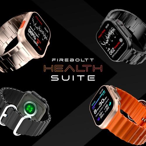 Fire-Boltt Dapper’s 54.61 mm (2.15 inch) IPS Big Screen, GPS Tracking, Compass, Wireless Charging, Bluetooth Calling, 105 Sports Modes, Video Watchfaces (Titanium) - Triveni World