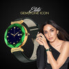 Fire-Boltt Emerald Gemstone-Studded Diamond Cut Smart Watch with 1.09” HD Display, Multiple Sports Modes, Health Suite, Wireless Charging, IP68 with Additional Stainless Steel Strap (Green) - Triveni World