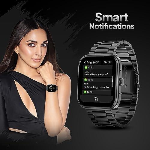 Fire-Boltt Encore Stainless Steel Smart Watch with 1.83” Full Touch Screen Display, 240 * 284 PPI, Bluetooth Calling, 10-Days Battery Life, IP67 Water Resistant, Upgraded Health Sensors (Black) - Triveni World