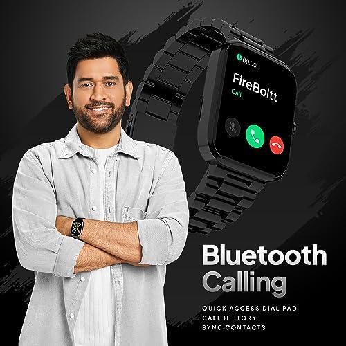 Fire-Boltt Encore Stainless Steel Smart Watch with 1.83” Full Touch Screen Display, 240 * 284 PPI, Bluetooth Calling, 10-Days Battery Life, IP67 Water Resistant, Upgraded Health Sensors (Black) - Triveni World