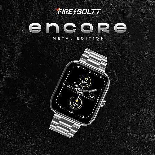 Fire-Boltt Encore Stainless Steel Smart Watch with 1.83” Full Touch Screen Display, 240 * 284 PPI, Bluetooth Calling, 10-Days Battery Life, IP67 Water Resistant, Upgraded Health Sensors (Silver) - Triveni World