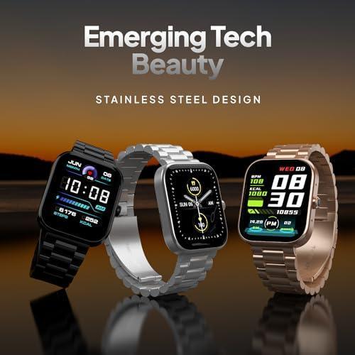 Fire-Boltt Encore Stainless Steel Smart Watch with 1.83” Full Touch Screen Display, 240 * 284 PPI, Bluetooth Calling, 10-Days Battery Life, IP67 Water Resistant, Upgraded Health Sensors (Silver) - Triveni World