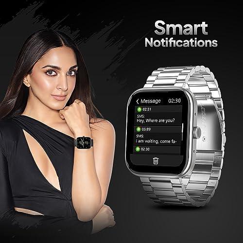 Fire-Boltt Encore Stainless Steel Smart Watch with 1.83” Full Touch Screen Display, 240 * 284 PPI, Bluetooth Calling, 10-Days Battery Life, IP67 Water Resistant, Upgraded Health Sensors (Silver) - Triveni World