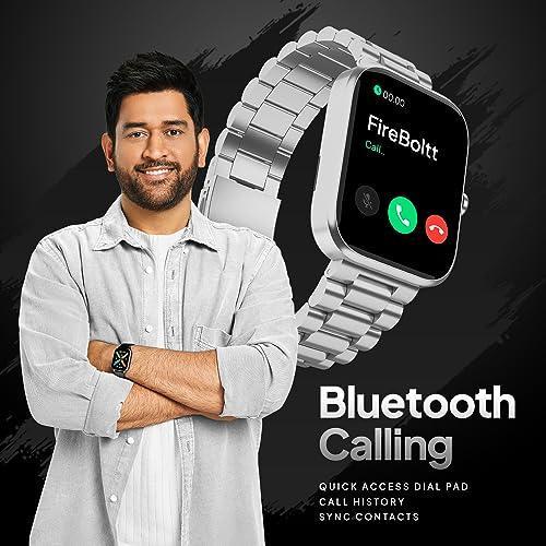 Fire-Boltt Encore Stainless Steel Smart Watch with 1.83” Full Touch Screen Display, 240 * 284 PPI, Bluetooth Calling, 10-Days Battery Life, IP67 Water Resistant, Upgraded Health Sensors (Silver) - Triveni World