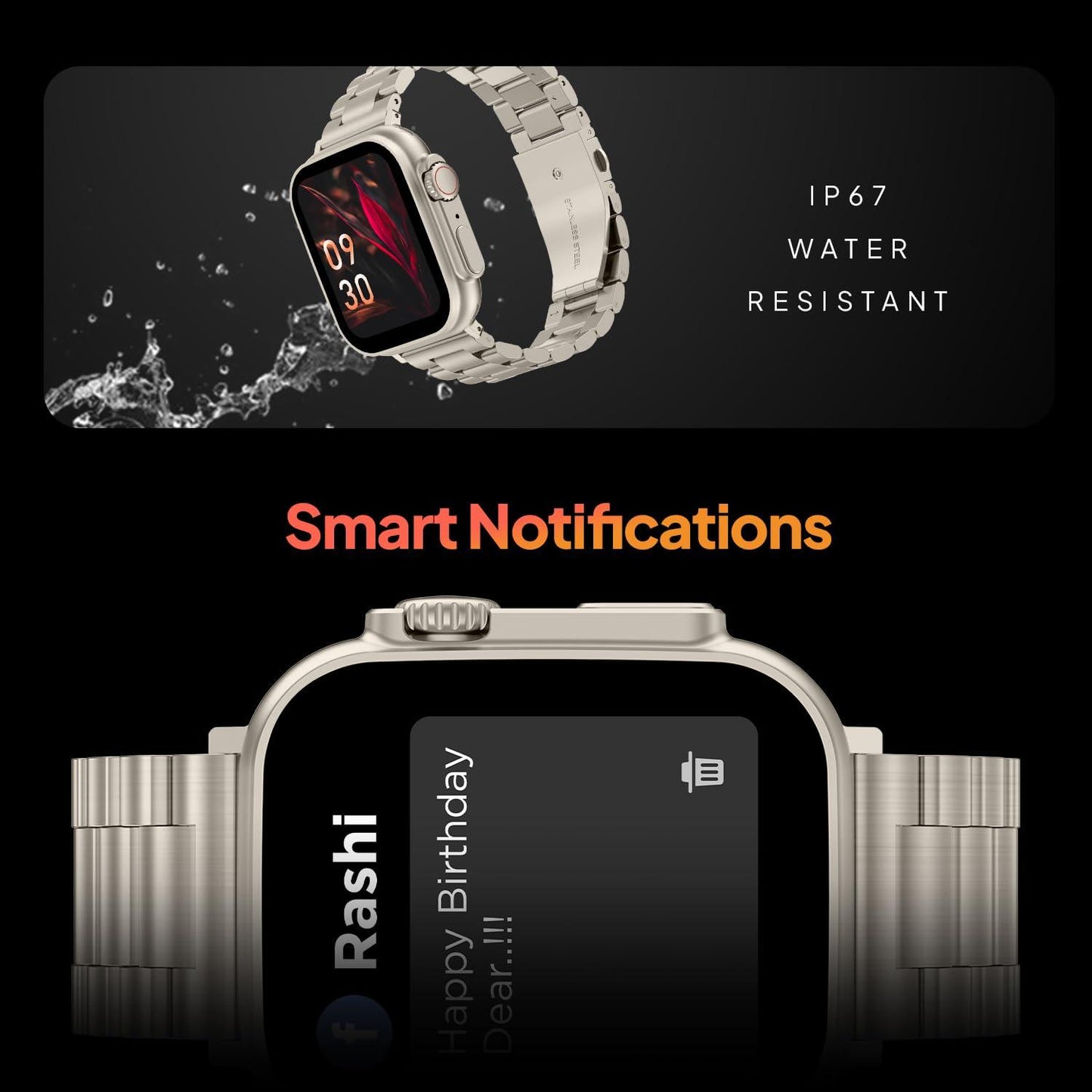 Fire-Boltt Gladiator 1.96" Biggest Display Luxury Stainless Steel Smart Watch with Bluetooth Calling, Voice Assistant &123 Sports Modes, 8 Unique UI Interactions, 24/7 Heart Rate Tracking (Light Gold) - Triveni World