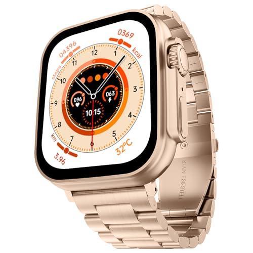 Fire-Boltt Gladiator 1.96" Biggest Display Luxury Stainless Steel Smart Watch with Bluetooth Calling, Voice Assistant &123 Sports Modes, 8 Unique UI Interactions, 24/7 Heart Rate Tracking (Rose Gold) - Triveni World