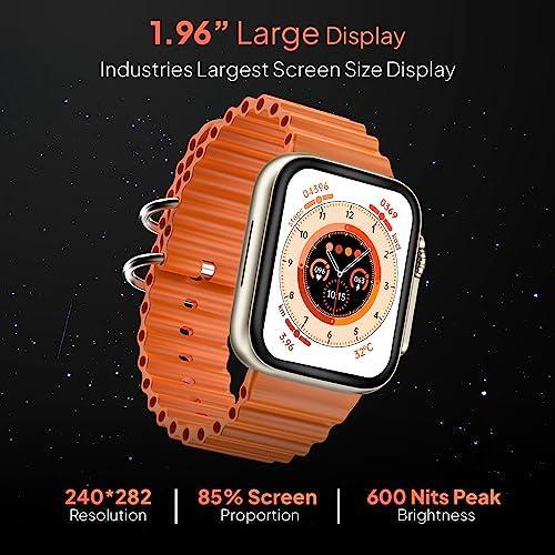 Fire-Boltt Gladiator 1.96" Biggest Display Smart Watch with Bluetooth Calling, Voice Assistant &123 Sports Modes, 8 Unique UI Interactions, SpO2, 24/7 Heart Rate Tracking (Orange) - Triveni World