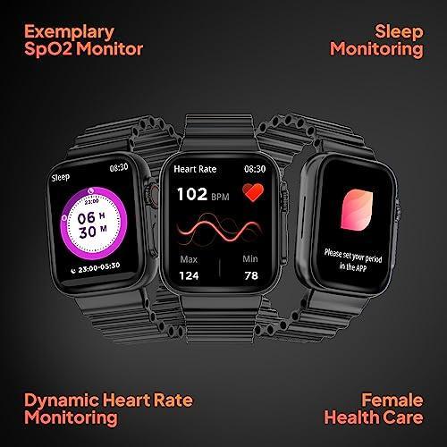 Fire-Boltt Gladiator 1.96" Biggest Display Smart Watch with Bluetooth Calling, Voice Assistant &123 Sports Modes, 8 Unique UI Interactions, SpO2, 24/7 Heart Rate Tracking (Black) - Triveni World