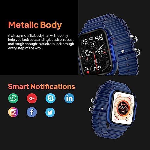 Fire-Boltt Gladiator 1.96" Biggest Display Smart Watch with Bluetooth Calling, Voice Assistant &123 Sports Modes, 8 Unique UI Interactions, SpO2, 24/7 Heart Rate Tracking (Blue) - Triveni World