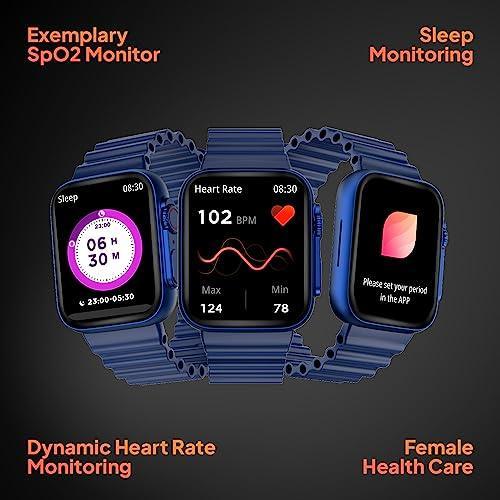 Fire-Boltt Gladiator 1.96" Biggest Display Smart Watch with Bluetooth Calling, Voice Assistant &123 Sports Modes, 8 Unique UI Interactions, SpO2, 24/7 Heart Rate Tracking (Blue) - Triveni World