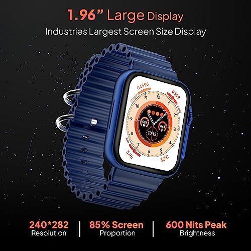 Fire-Boltt Gladiator 1.96" Biggest Display Smart Watch with Bluetooth Calling, Voice Assistant &123 Sports Modes, 8 Unique UI Interactions, SpO2, 24/7 Heart Rate Tracking (Blue) - Triveni World