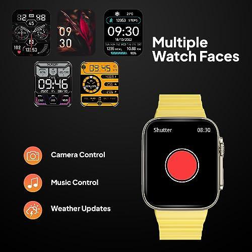 Fire-Boltt Gladiator 1.96" Biggest Display Smart Watch with Bluetooth Calling, Voice Assistant &123 Sports Modes, 8 Unique UI Interactions, SpO2, 24/7 Heart Rate Tracking (Yellow) - Triveni World