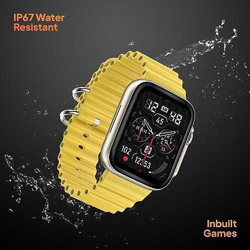 Fire-Boltt Gladiator 1.96" Biggest Display Smart Watch with Bluetooth Calling, Voice Assistant &123 Sports Modes, 8 Unique UI Interactions, SpO2, 24/7 Heart Rate Tracking (Yellow) - Triveni World