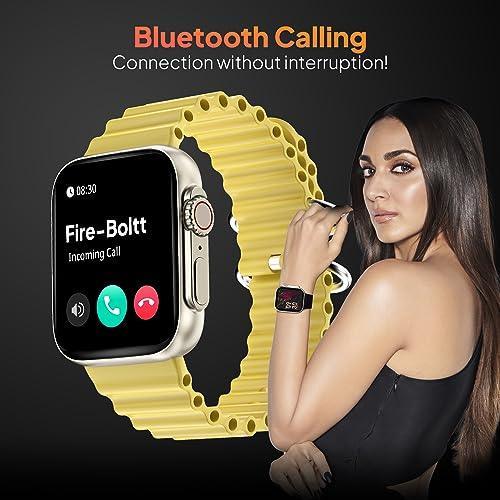 Fire-Boltt Gladiator 1.96" Biggest Display Smart Watch with Bluetooth Calling, Voice Assistant &123 Sports Modes, 8 Unique UI Interactions, SpO2, 24/7 Heart Rate Tracking (Yellow) - Triveni World