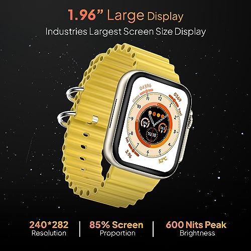 Fire-Boltt Gladiator 1.96" Biggest Display Smart Watch with Bluetooth Calling, Voice Assistant &123 Sports Modes, 8 Unique UI Interactions, SpO2, 24/7 Heart Rate Tracking (Yellow) - Triveni World