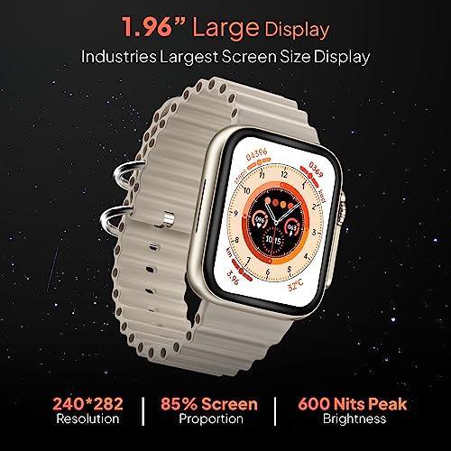 Fire-Boltt Gladiator 1.96" Biggest Display Smart Watch with Bluetooth Calling, Voice Assistant &123 Sports Modes, 8 Unique UI Interactions, SpO2, 24/7 Heart Rate Tracking (Light Gold) - Triveni World