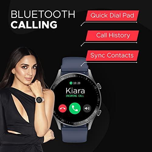 Fire-Boltt India's No 1 Smartwatch Brand Talk 2 Bluetooth Calling Smartwatch with Dual Button, Hands On Voice Assistance, 120 Sports Modes, in Built Mic & Speaker with IP68 Rating (Navy Blue) - Triveni World