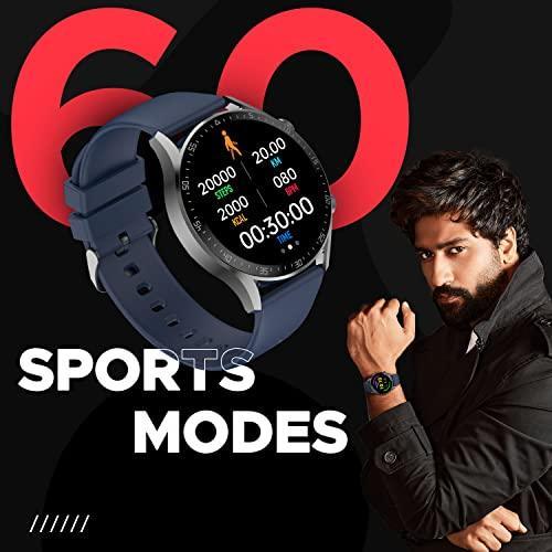 Fire-Boltt India's No 1 Smartwatch Brand Talk 2 Bluetooth Calling Smartwatch with Dual Button, Hands On Voice Assistance, 120 Sports Modes, in Built Mic & Speaker with IP68 Rating (Navy Blue) - Triveni World