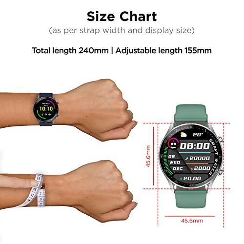 Fire-Boltt India's No 1 Smartwatch Brand Talk 2 Bluetooth Calling Smartwatch with Dual Button, Hands On Voice Assistance, 120 Sports Modes, in Built Mic & Speaker with IP68 Rating (Silver Green) - Triveni World