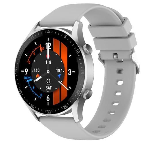 Fire-Boltt India's No 1 Smartwatch Brand Talk 2 Bluetooth Calling Smartwatch with Dual Button, Hands On Voice Assistance, 120 Sports Modes, in Built Mic & Speaker with IP68 Rating (Silver Grey) - Triveni World