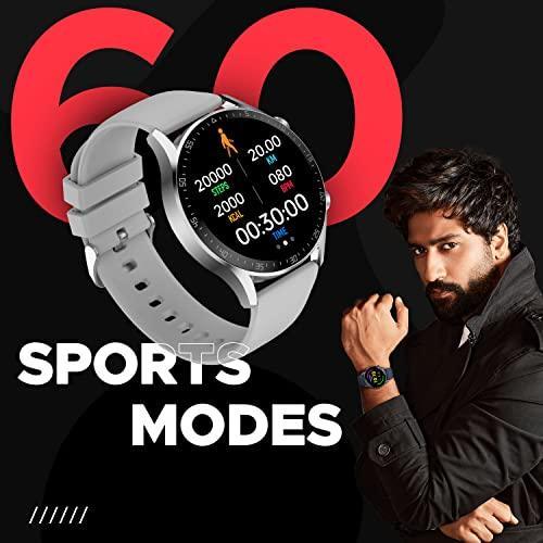 Fire-Boltt India's No 1 Smartwatch Brand Talk 2 Bluetooth Calling Smartwatch with Dual Button, Hands On Voice Assistance, 120 Sports Modes, in Built Mic & Speaker with IP68 Rating (Silver Grey) - Triveni World