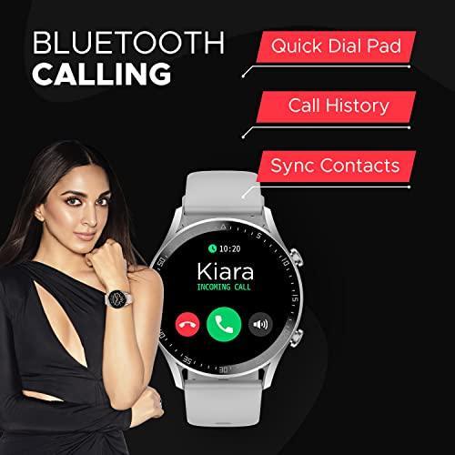 Fire-Boltt India's No 1 Smartwatch Brand Talk 2 Bluetooth Calling Smartwatch with Dual Button, Hands On Voice Assistance, 120 Sports Modes, in Built Mic & Speaker with IP68 Rating (Silver Grey) - Triveni World