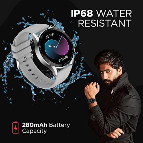 Fire-Boltt India's No 1 Smartwatch Brand Talk 2 Bluetooth Calling Smartwatch with Dual Button, Hands On Voice Assistance, 120 Sports Modes, in Built Mic & Speaker with IP68 Rating (Silver Grey) - Triveni World