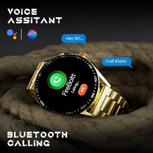 Fire-Boltt Invincible Plus 1.43" AMOLED Display Smartwatch with Bluetooth Calling, TWS Connection, 300+ Sports Modes, 110 in-Built Watch Faces, 4GB Storage & AI Voice Assistant (Gold SS) - Triveni World