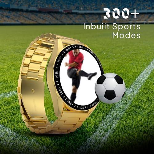 Fire-Boltt Invincible Plus 1.43" AMOLED Display Smartwatch with Bluetooth Calling, TWS Connection, 300+ Sports Modes, 110 in-Built Watch Faces, 4GB Storage & AI Voice Assistant (Gold SS) - Triveni World