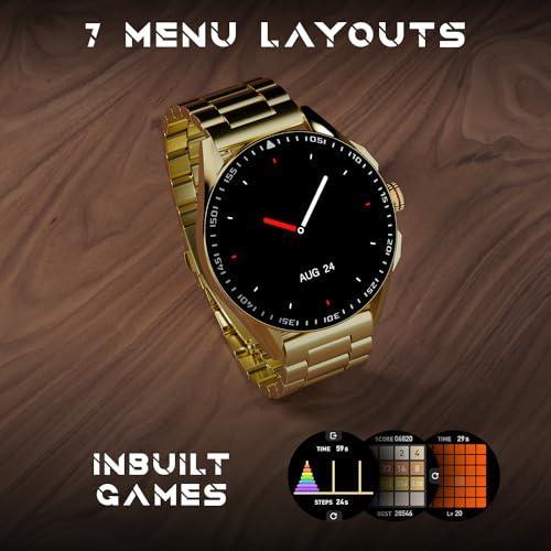 Fire-Boltt Invincible Plus 1.43" AMOLED Display Smartwatch with Bluetooth Calling, TWS Connection, 300+ Sports Modes, 110 in-Built Watch Faces, 4GB Storage & AI Voice Assistant (Gold SS) - Triveni World