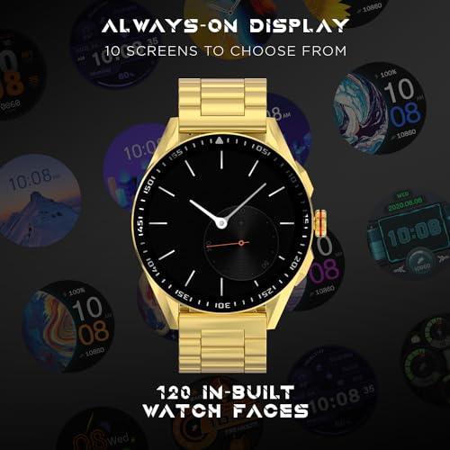 Fire-Boltt Invincible Plus 1.43" AMOLED Display Smartwatch with Bluetooth Calling, TWS Connection, 300+ Sports Modes, 110 in-Built Watch Faces, 4GB Storage & AI Voice Assistant (Gold SS) - Triveni World