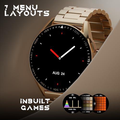 Fire-Boltt Invincible Plus 1.43" AMOLED Display Smartwatch with Bluetooth Calling, TWS Connection, 300+ Sports Modes, 110 in-Built Watch Faces, 4GB Storage & AI Voice Assistant (Rose Gold SS) - Triveni World