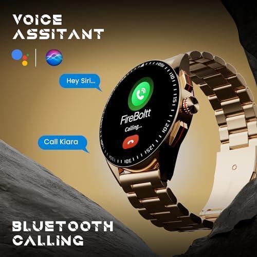 Fire-Boltt Invincible Plus 1.43" AMOLED Display Smartwatch with Bluetooth Calling, TWS Connection, 300+ Sports Modes, 110 in-Built Watch Faces, 4GB Storage & AI Voice Assistant (Rose Gold SS) - Triveni World