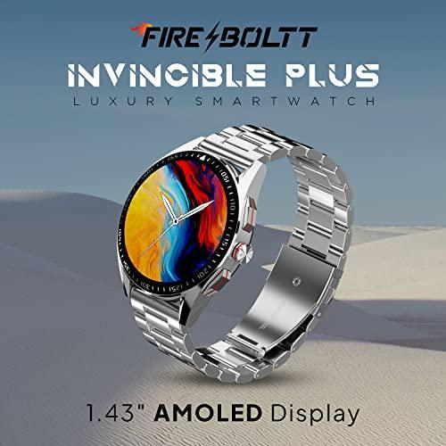 Fire-Boltt Invincible Plus 1.43" AMOLED Display Smartwatch with Bluetooth Calling, TWS Connection, 300+ Sports Modes, 110 in-Built Watch Faces, 4GB Storage & AI Voice Assistant (Silver SS) - Triveni World