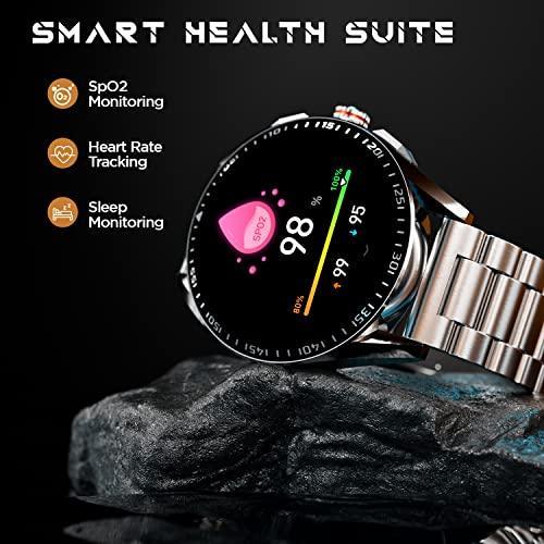 Fire-Boltt Invincible Plus 1.43" AMOLED Display Smartwatch with Bluetooth Calling, TWS Connection, 300+ Sports Modes, 110 in-Built Watch Faces, 4GB Storage & AI Voice Assistant (Silver SS) - Triveni World