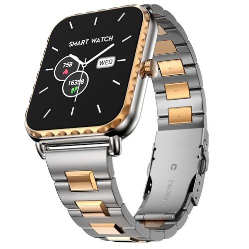 Fire-Boltt Jewel, Luxury Stainless Steel Smart Watch with a 1.85" Display Boasting 320x386 Resolution and 600 NITS Brightness, 60 HZ Refresh Rate, 120 Sports Modes, IP67 Rating (Rose Gold) - Triveni World