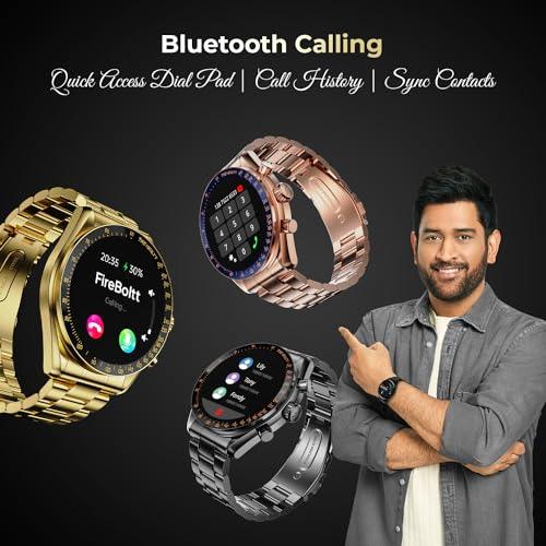 Fire-Boltt Moonwatch 36.3mm (1.43 inch) AMOLED Display, Wireless Charging, Metallic Frame, Stainless Steel Luxury Straps, Complete Health Suite, Bluetooth Calling, Sports Modes (Black) - Triveni World