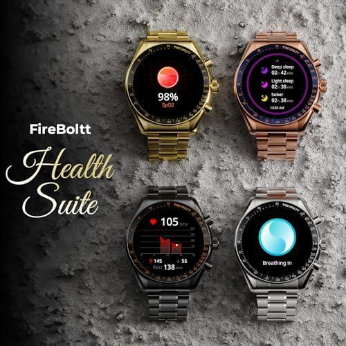 Fire-Boltt Moonwatch 36.3mm (1.43 inch) AMOLED Display, Wireless Charging, Metallic Frame, Stainless Steel Luxury Straps, Complete Health Suite, Bluetooth Calling, Sports Modes (Silver) - Triveni World