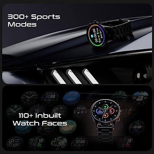 Fire-Boltt Newly Launched Infinity Luxe Vivid 1.6” HD Round Display, Stainless Steel Luxury Smartwatch 4GB Inbuilt Storage, Bluetooth Calling, TWS Connectivity, 100+ Watch Faces (Black) - Triveni World