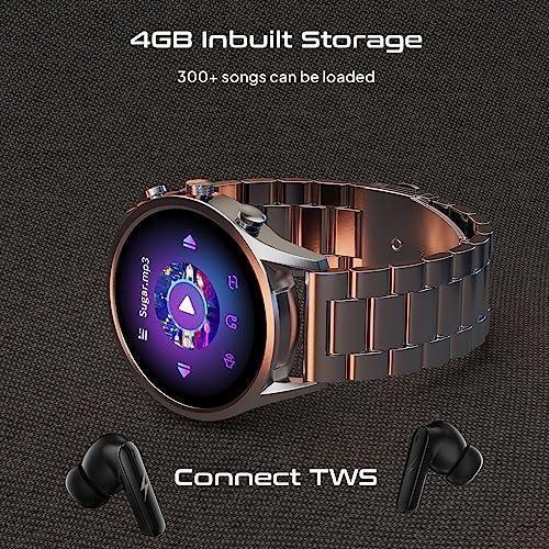 Fire-Boltt Newly Launched Infinity Luxe Vivid 1.6” HD Round Display, Stainless Steel Luxury Smartwatch 4GB Inbuilt Storage, Bluetooth Calling, TWS Connectivity, 100+ Watch Faces (Silver) - Triveni World